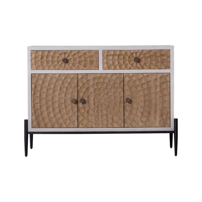 Log color, large capacity in American living room, storage chest, practical low cabinet in bed and breakfast bedroom