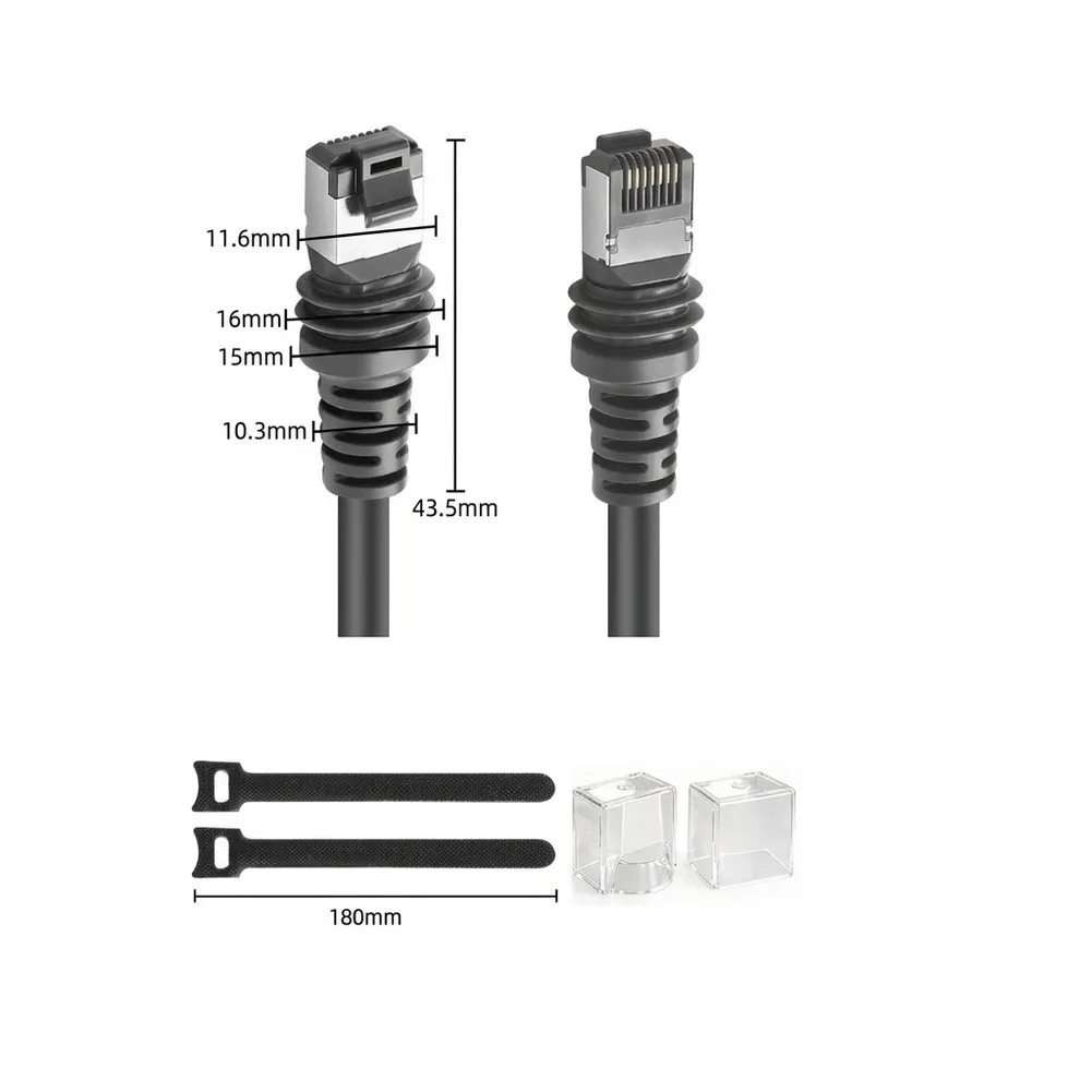 Shielded For Rj45 Ethernet Cable 26AWG For Gen3 For Satellite Router Network Cord Weather Resistant Gray 2M 5M 10M