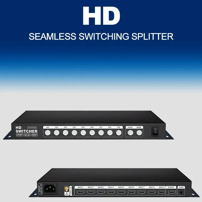 2024 H9 displayer Seamless Switcher Splitter 9 In 1 Out  9X1 8X1 6X1 4X1 2X1 DVI TV Video Wall Controller Video Screen Processor