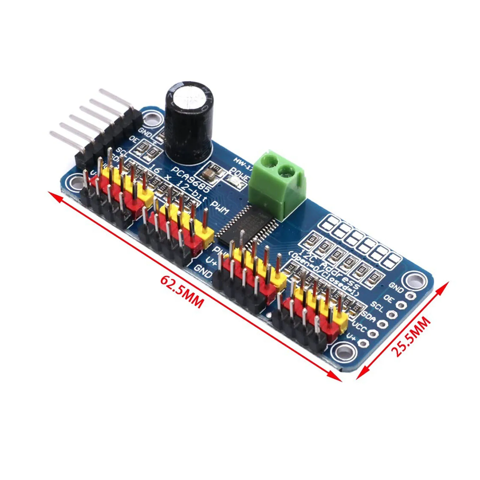 1pcs PCA9685PW 16 Channel 12-Bit PWM Servo Shield Driver I2C Interface PCA9685 Module For Raspberry Pi