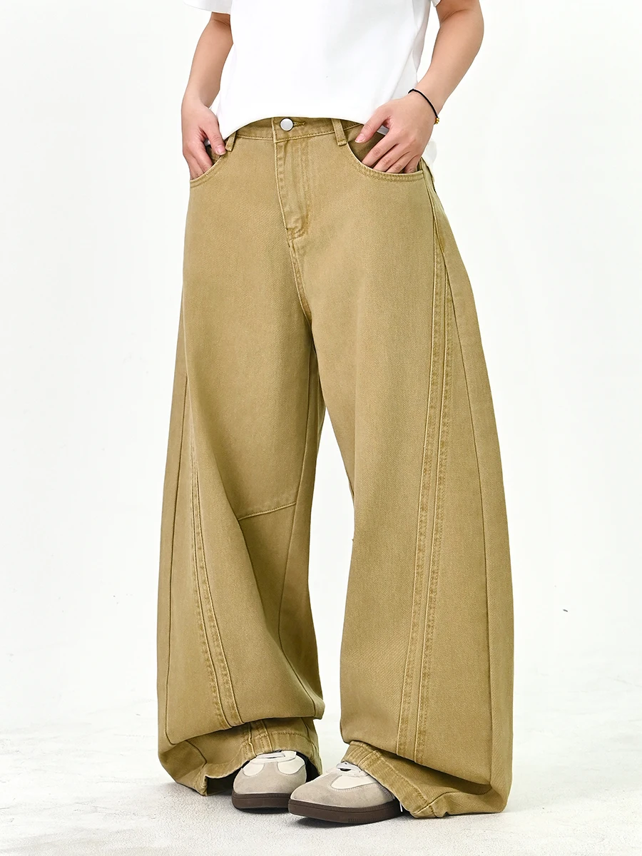 

American Sle Wide Leg Jeans Women's Loose BF Vintage Streetwear Spring 2026 New Design Sensation l Waist Zipper