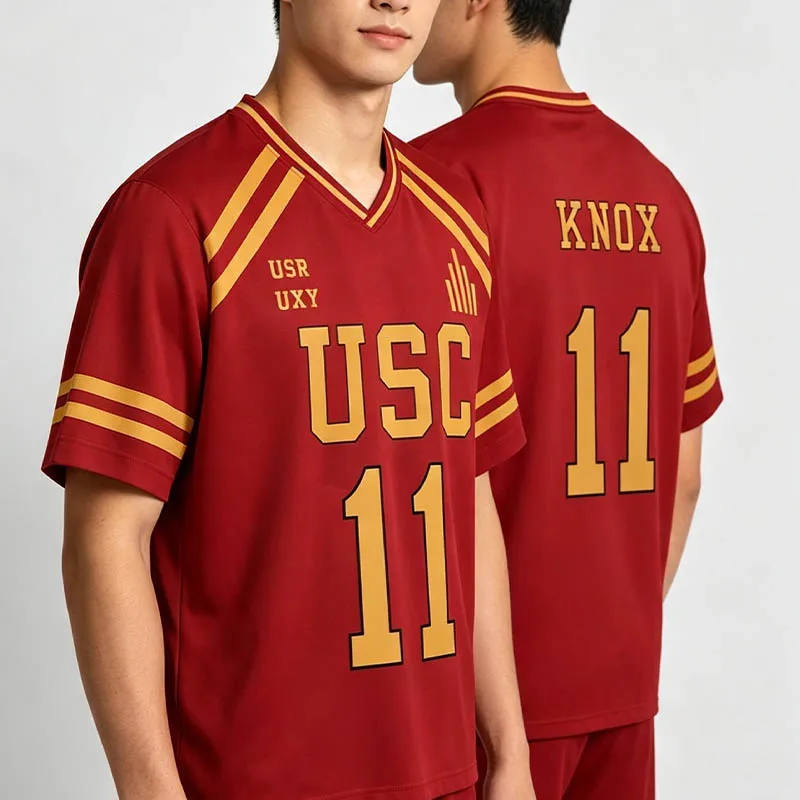 New V-Neck Trench Stadium Jersey For Men Women University Of Southern California Trojans Role-Playing Uniform Sports T-Shirt Top
