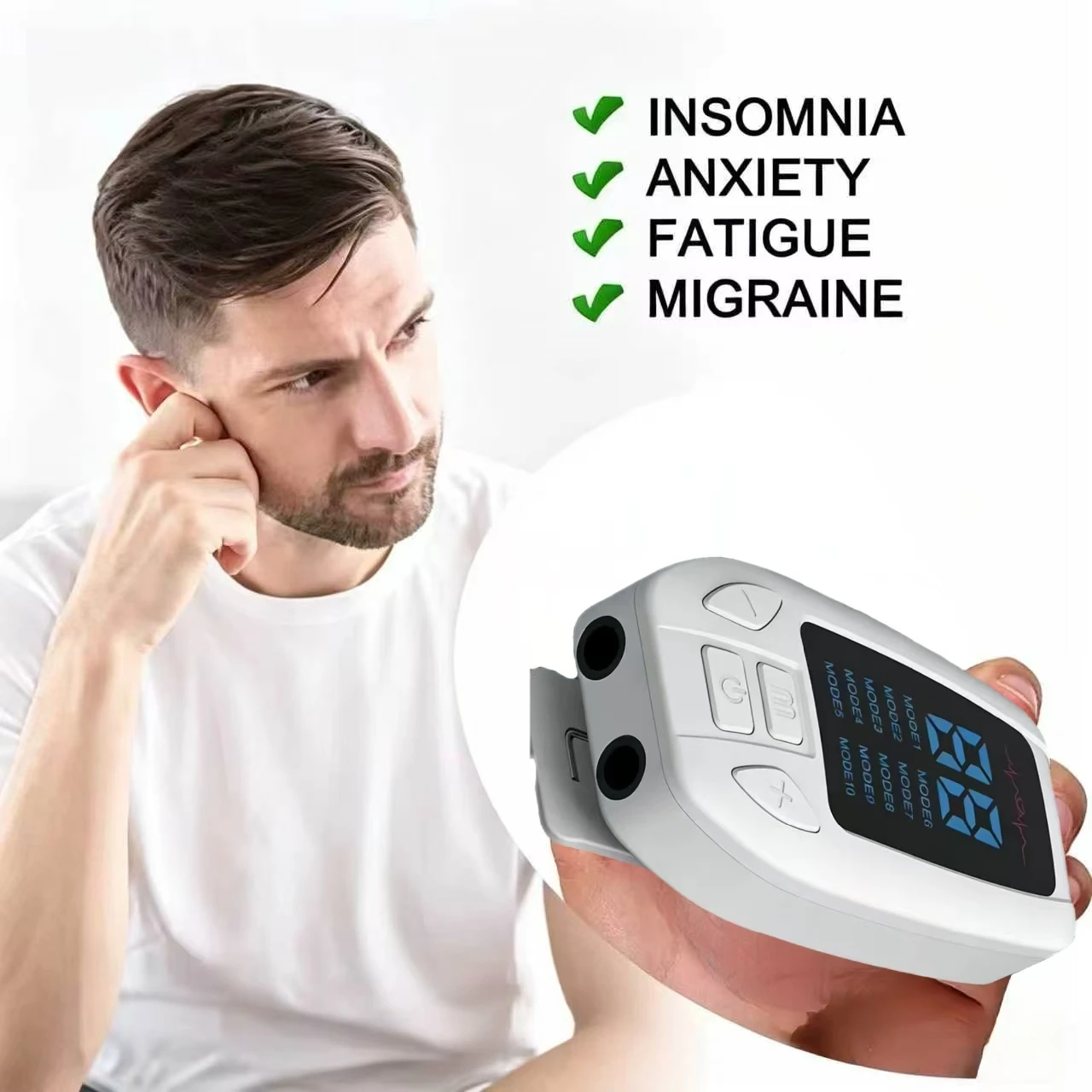 Original Auricular Vagus Nerve Stimulator Sleep Aid Anti-Anxiety CES Therapy Device Home Use
