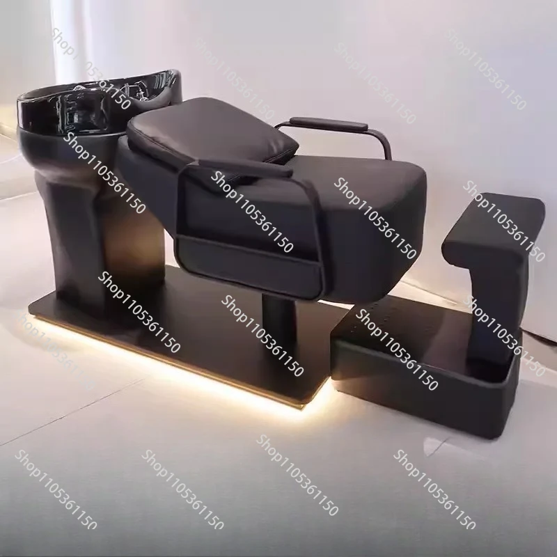 shop shampoo bed hair salon special fiberglass hair salon ceramic basin massage semi-reclining flushing bed trendy style