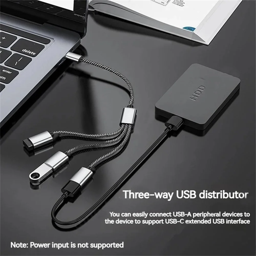 

Mobile Phone Tablet TypeC Hub 3 Ports One To Two Typec Interface Splitter USB C Male To Two USB C Female Splitter Charger Power