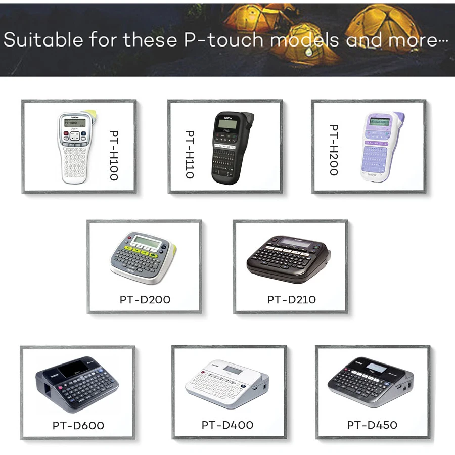 EQUITPER 6mm Flexible Cable Power Label Tape Kze FX111  For Brother p-touch Printer tze211 Laminated Ribbons Tape black on clear