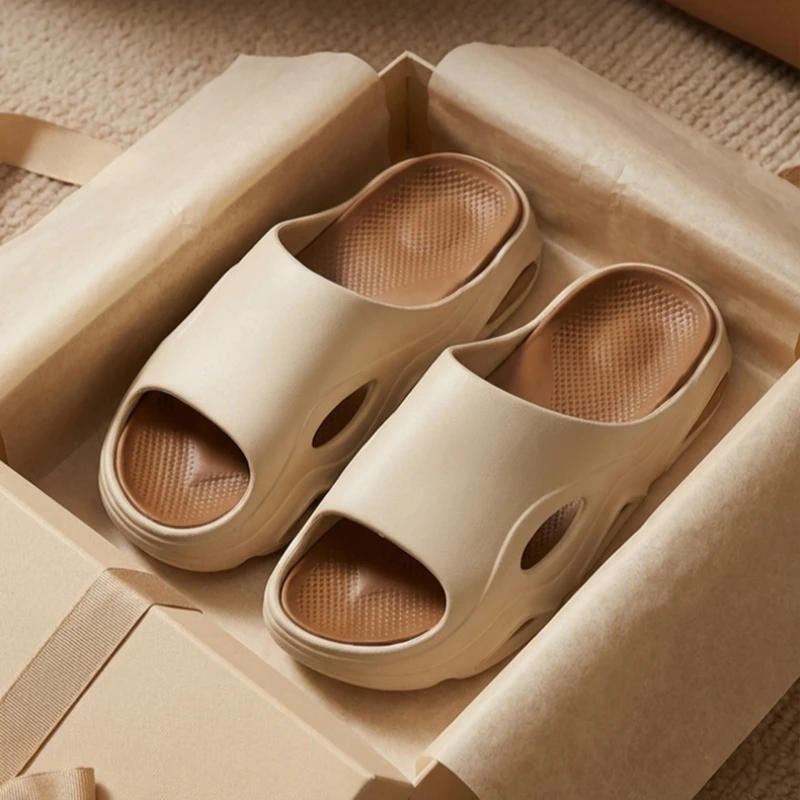 

Новые мягкие летние тапочки Soft Cloud Fashion для мужчин и женщин, с толстой подошвой, нескользящие, для дома, душа, пляжа, для использования в помещении и на улице.