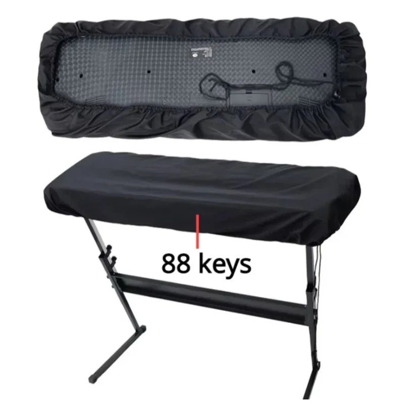 1PC Black Digital Electric Piano Cover 61/88 Keys Electronic Piano Dust Cover with Drawstring