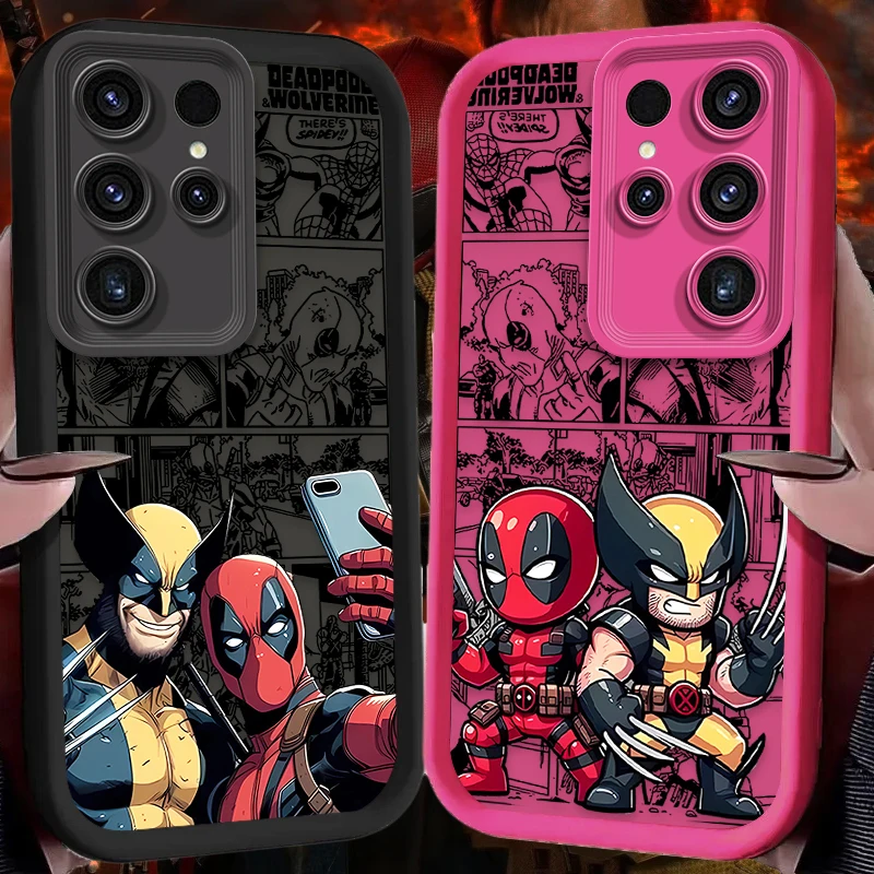 Marvel Deadpool and Wolverine Silicone Phone Case for Samsung Galaxy S21 S22 S23 S24 Ultra Plus FE A54 A34 A14 A73 A53 A33 Cover