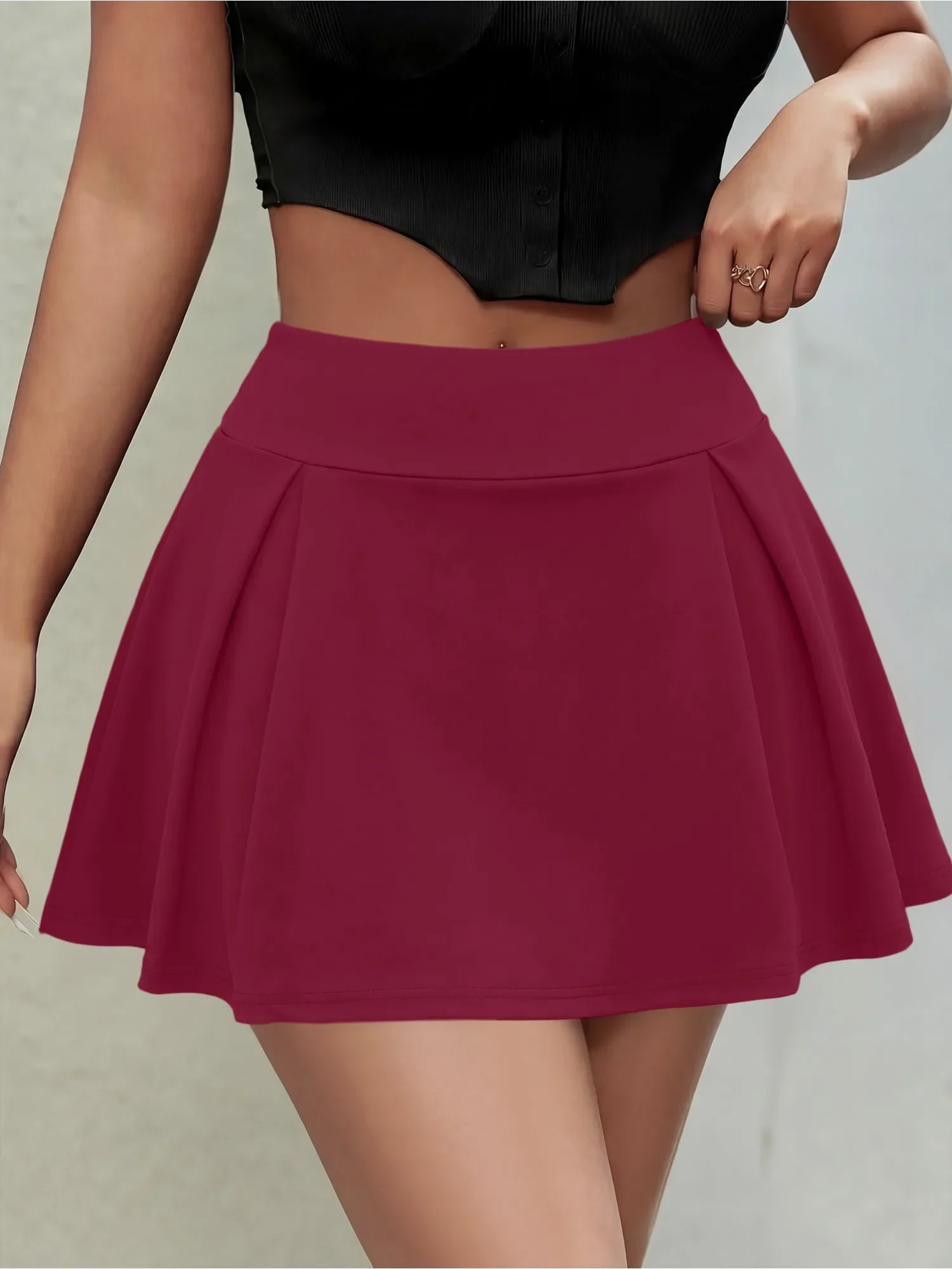 Summer Women Pleated Skirt With Built-in Shorts High Stretch Anti Exposure Skort Yoga Running Fitness Mini Skirt