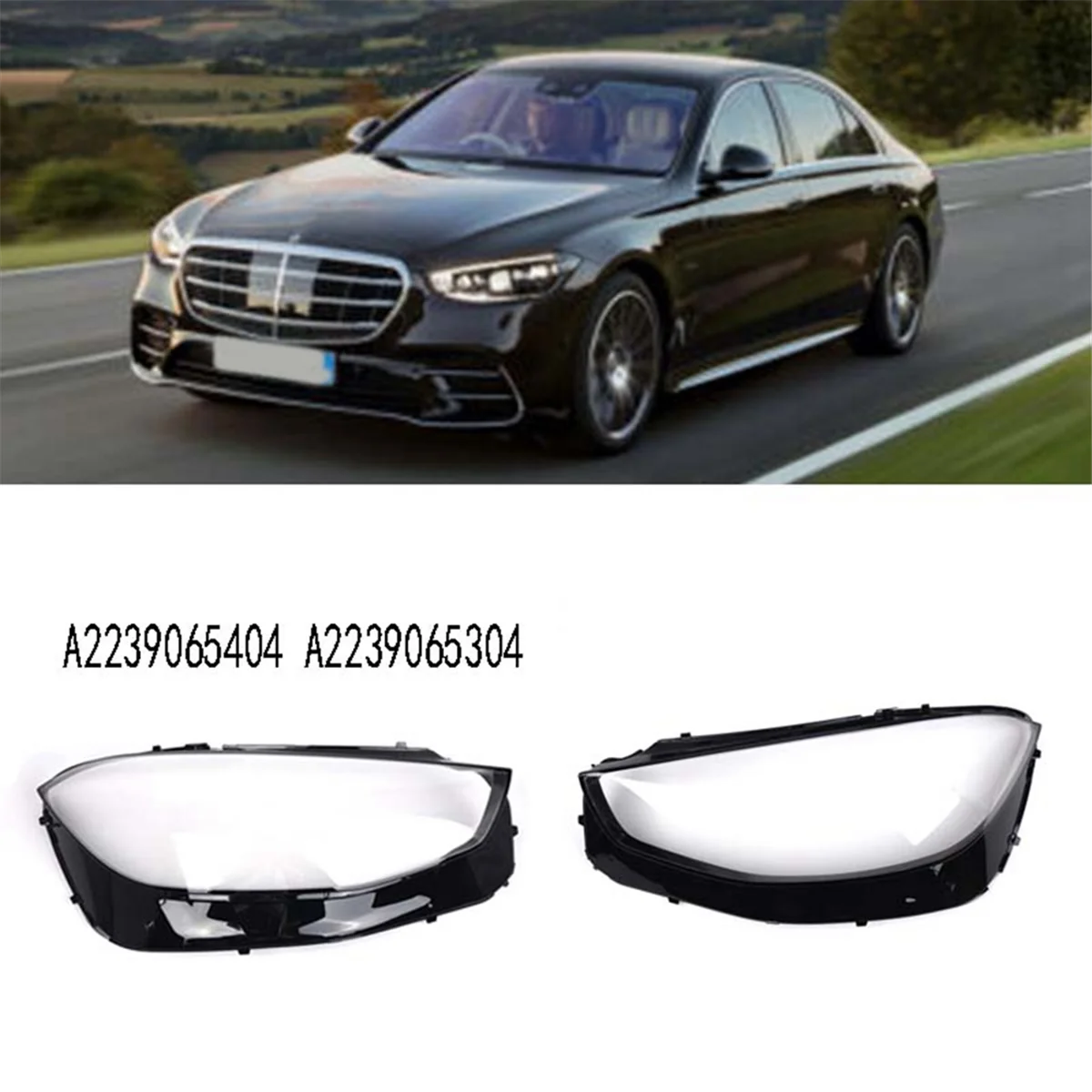 

Для Mercedes Benz S-Class W223 2021, крышка правой фары, прозрачная головка, фотолампа, объектив детской лампы, A2239065404