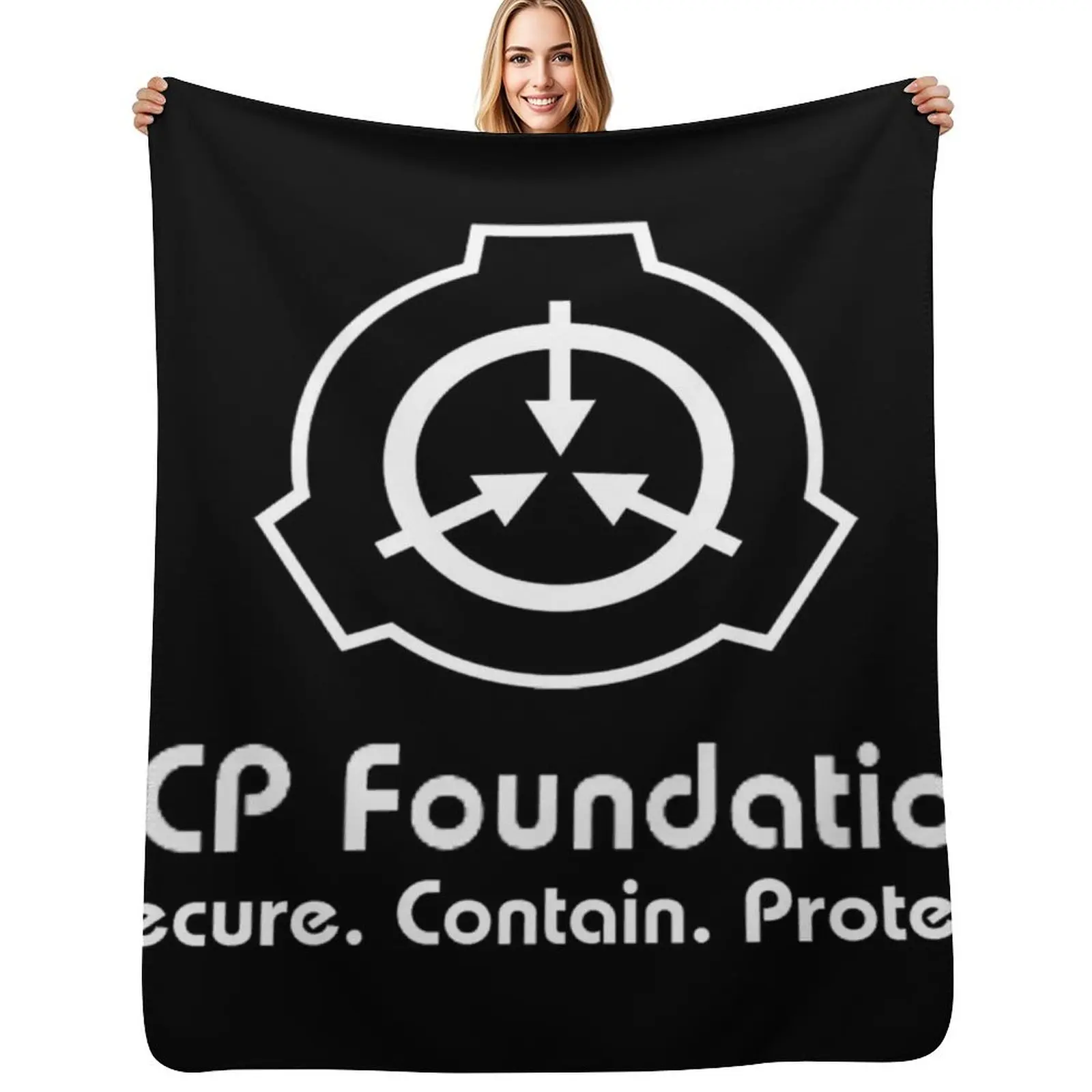 

SCP Secure. Contain. Protect (Black) Throw Blanket warm for winter Luxury Softest Quilt Blankets