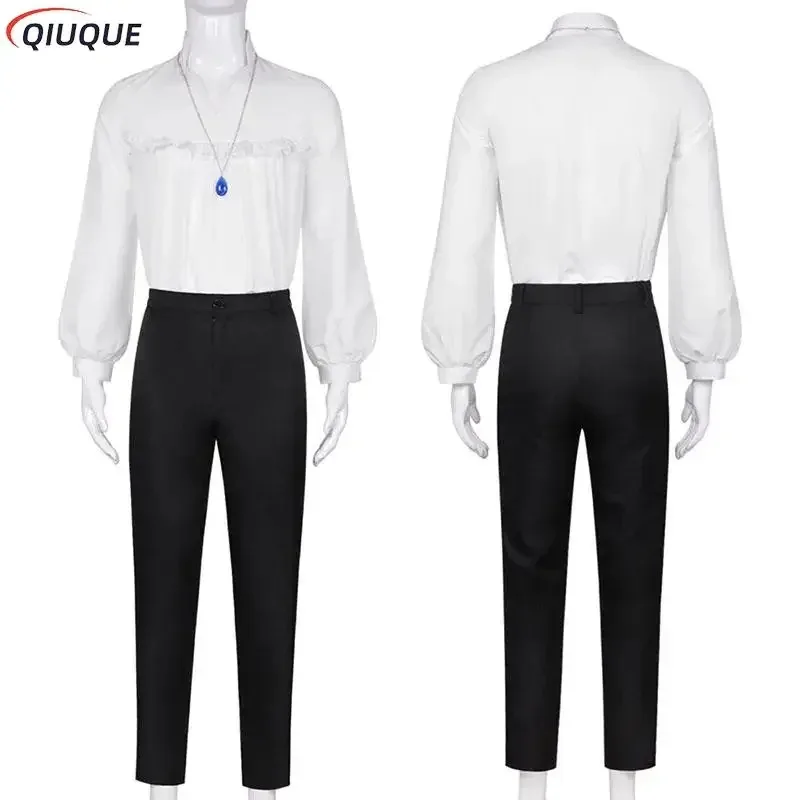 72th عواء تأثيري حلي شعر مستعار الرجال الزي الرسمي أنيمي هالوين ملابس معطف أقراط قلادة حلقة