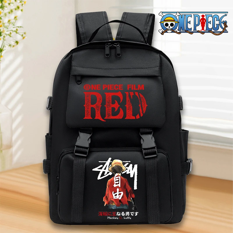 Uma peça mochilas escolares moda anime pront meninos à prova dwaterproof água multi-bolso mochila escolar de náilon estudantes ptop pacote de livro presente