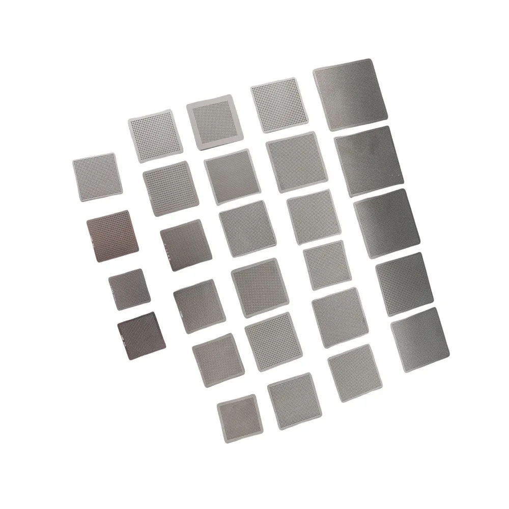 27 Pcs Directly Heat BGA Reballing Stencils Steel Mesh Stainless Steel BGA Stencil Kit BGA Template