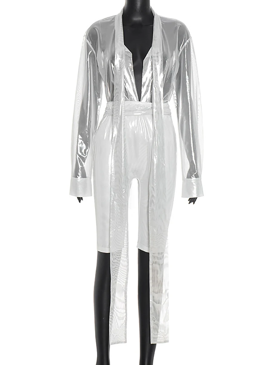 ZIML Solide Abnehmen Zwei Stück Sets für Frauen Tiefem V-ausschnitt Langarm Tops Hohe Taille Fünf Punkt Hosen Chic Minimalistischen Set Weibliche