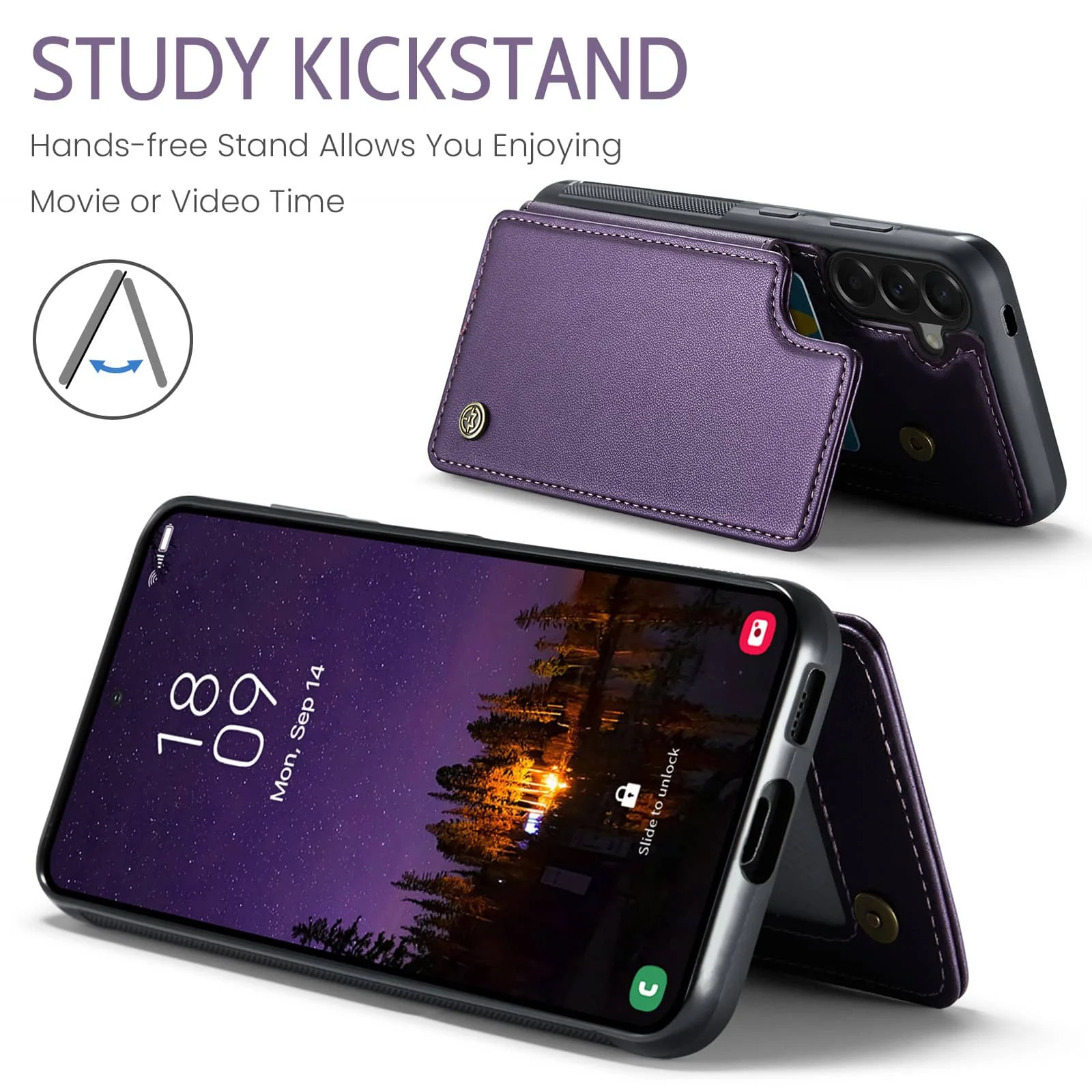 Für Samsung Galaxy A18 A15 A16 A17 A36 A37 A56 A57 5G Brieftaschenhülle Flip Cover RFID-Blockierung Kartenhalter Magnetischer Ständer – Detail 5