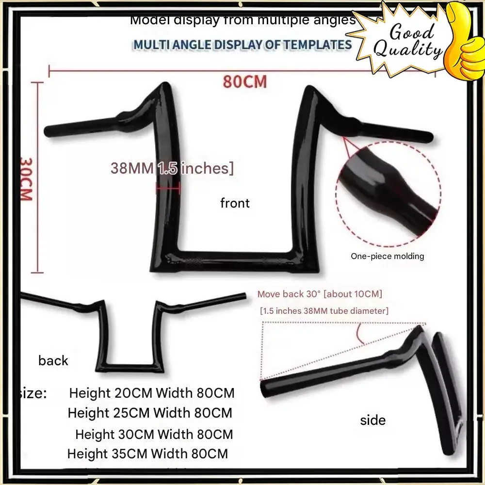 For QJMOTOR 300SRV SRV300 modified handlebars, horn handlebars, heightened handlebars, extended lines, 22mm thick handlebars