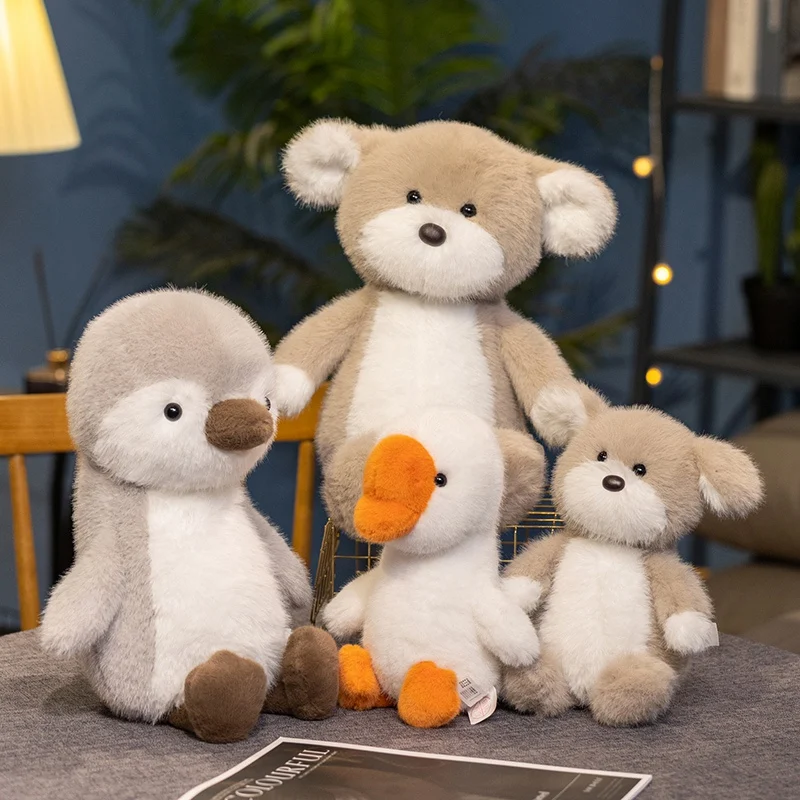 Cartoon Kawaii Grote Witte Gans Pinguïn Hond Dieren Knuffels Sierkussen Baby Comfort Poppen Verjaardagscadeaus Voor Jongens Meisjes
