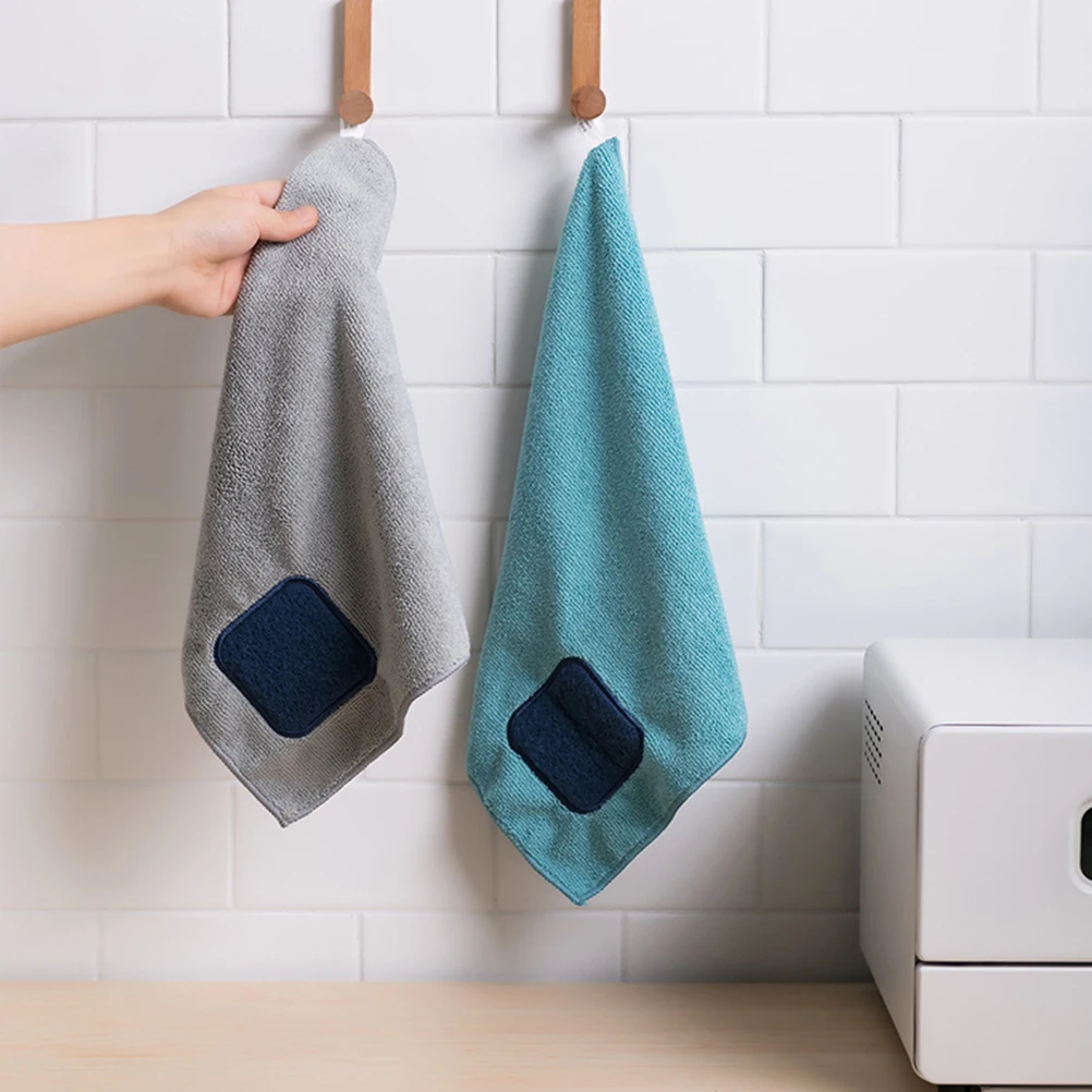 

3pcs Premium Fiber Ultra Absorbent Cleaning Towels Kitchen Dish Washing Towel Hanging Design For Glass Cookware Furniture