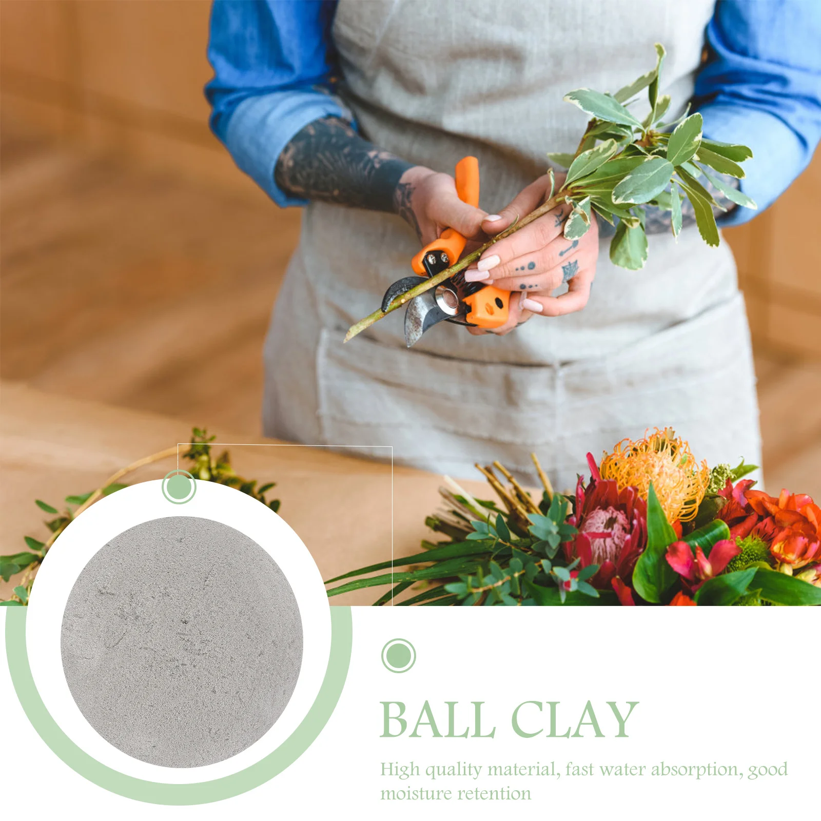 

2Pcs Flower Arrangement Foam Spherical Floral Ball Strong Practical Eco Friendly Flower Mud Supplies for Garden