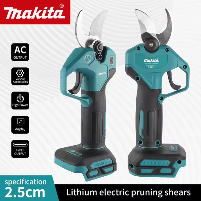 Makita 18V 2026 Brushless Electric Pruning Shears Cordless Garden Branch Cutter Scissors for Fruit Trees - Battery Not Included