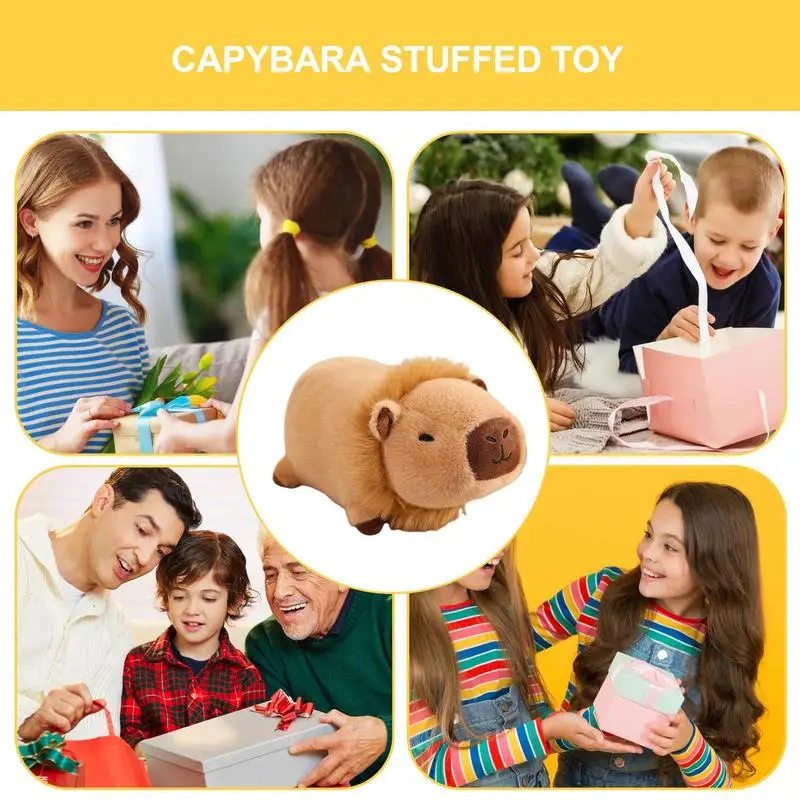 Capybara-Animal de peluche suave de 10 pulgadas, peluche Kawaii, almohada, muñecas de peluche, Animal realista, decoración del hogar