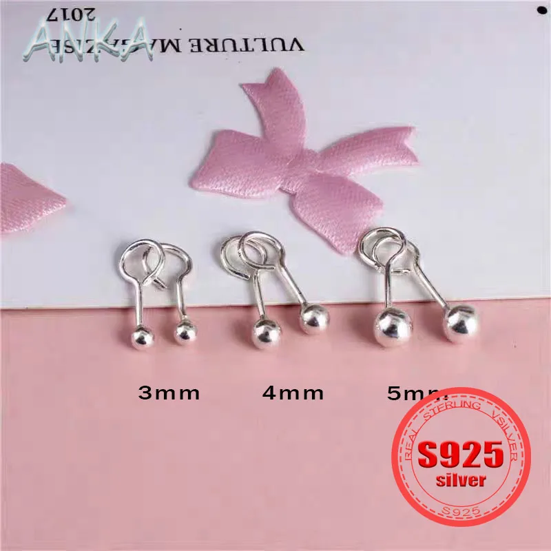 

S925 sterling silver beans earrings bubble female earrings question mark pin to prevent ear hole plugging nourishing ear holes