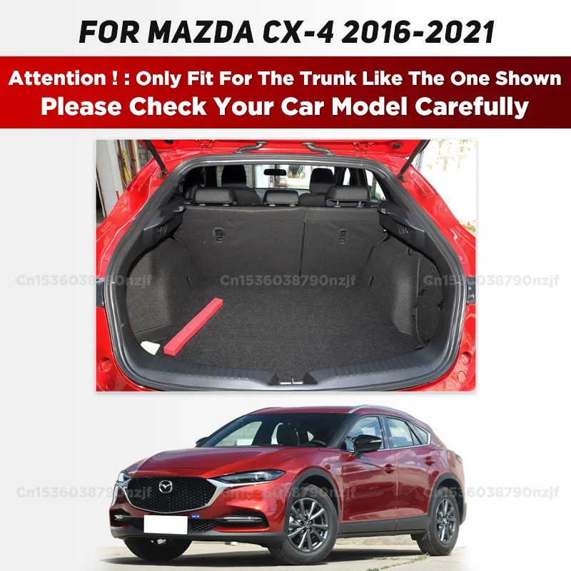 For Mazda CX-4 2016-2021 20 19 18 17 3D Car Trunk Mat Cargo Liner Carpet Interior Accessories Cover