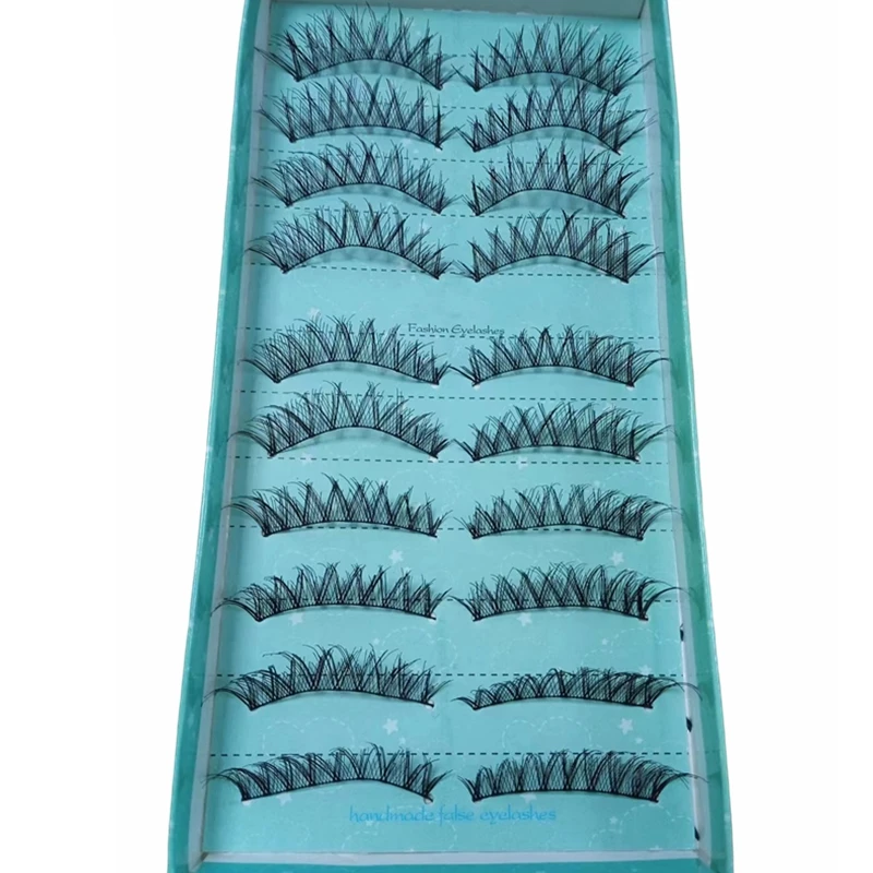 Taiwan 10 Pairs False Eyelashes Cotton Thread Soft Stems Natural Dense Volume Dramatic Eyelashes On Stage Performances