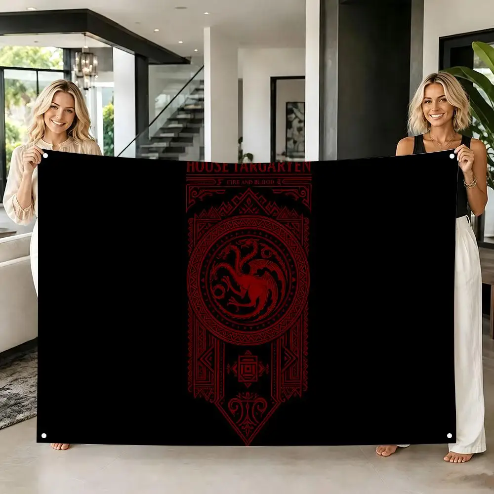 Medieval Fantasy House Targaryen Flag Flags Tapestry Creative Pattern Photo Living Room Wall Art Party Outdoor Decor