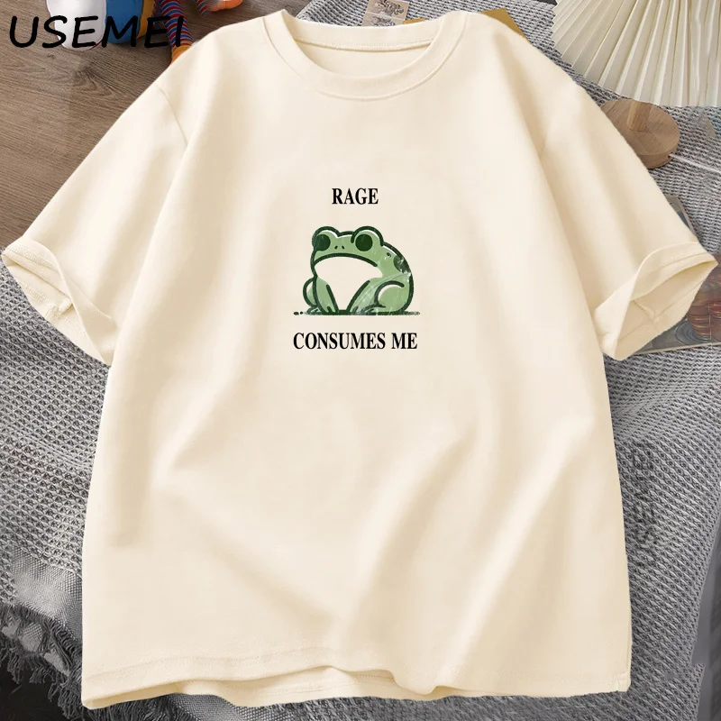Rage Consumes Me Frog Vintage T Shirt Men Women Tee Nature Lover Silly Frog Retro T-Shirt Mens Clothing Cotton Short Sleeve Top image 3