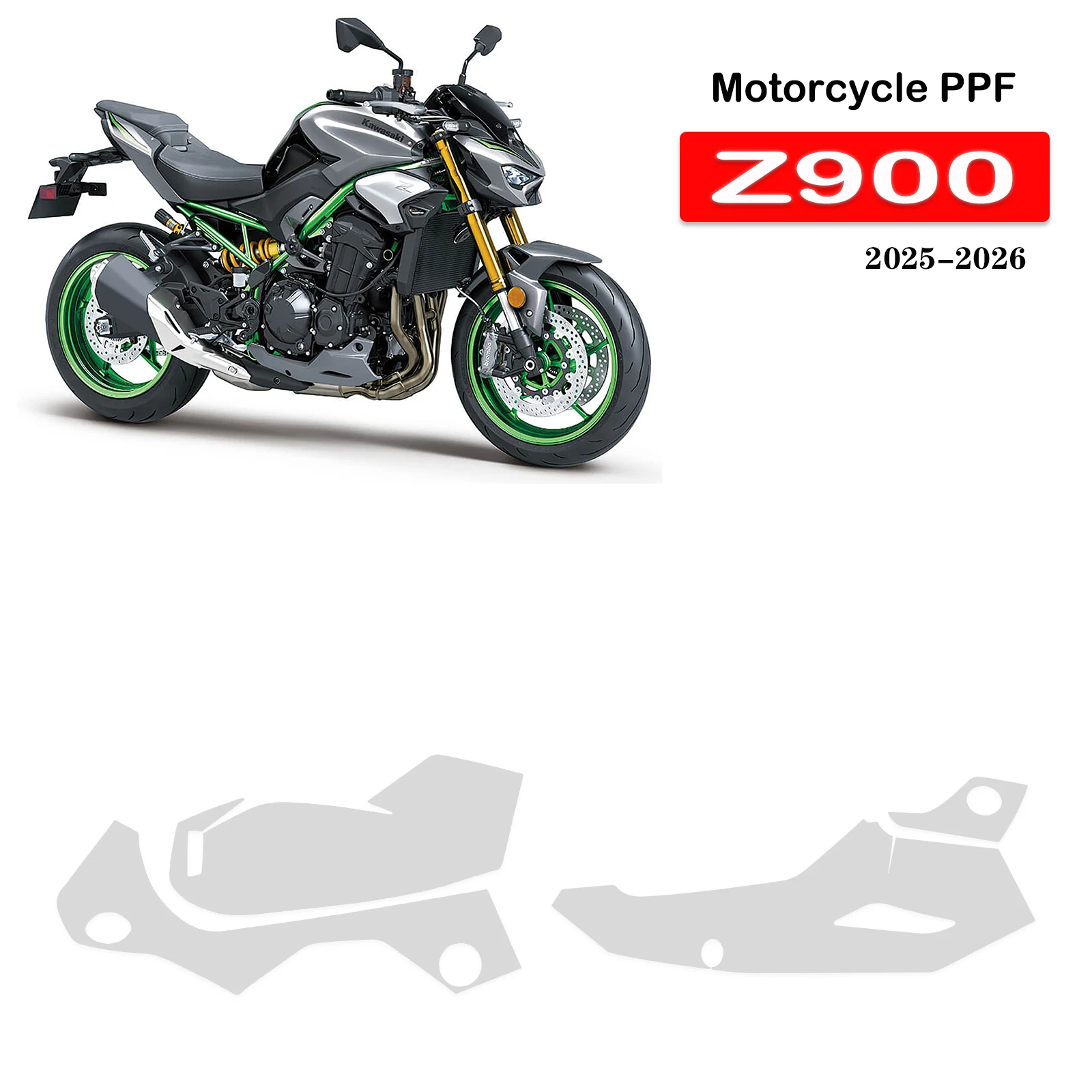 

Защитная пленка из ТПУ для мотоцикла Kawasaki Z900 (2025-2026), комплект для защиты кузова от царапин, наклейка-обертка