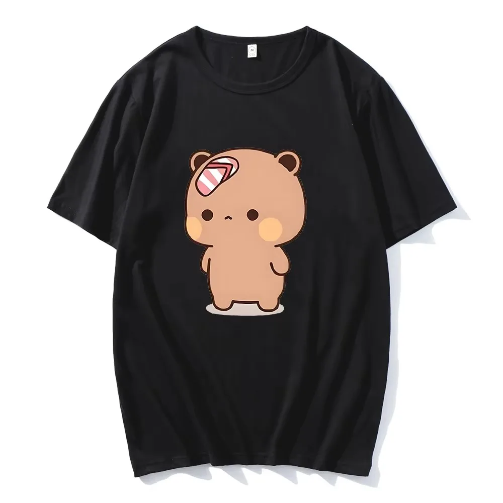 Couple Bubu Is Throwing Flip-flops At Dudu T-shirt Funny Valentines Day Clothes Cute Panda Bear Bubu Dudu Tops Y2k T shirts