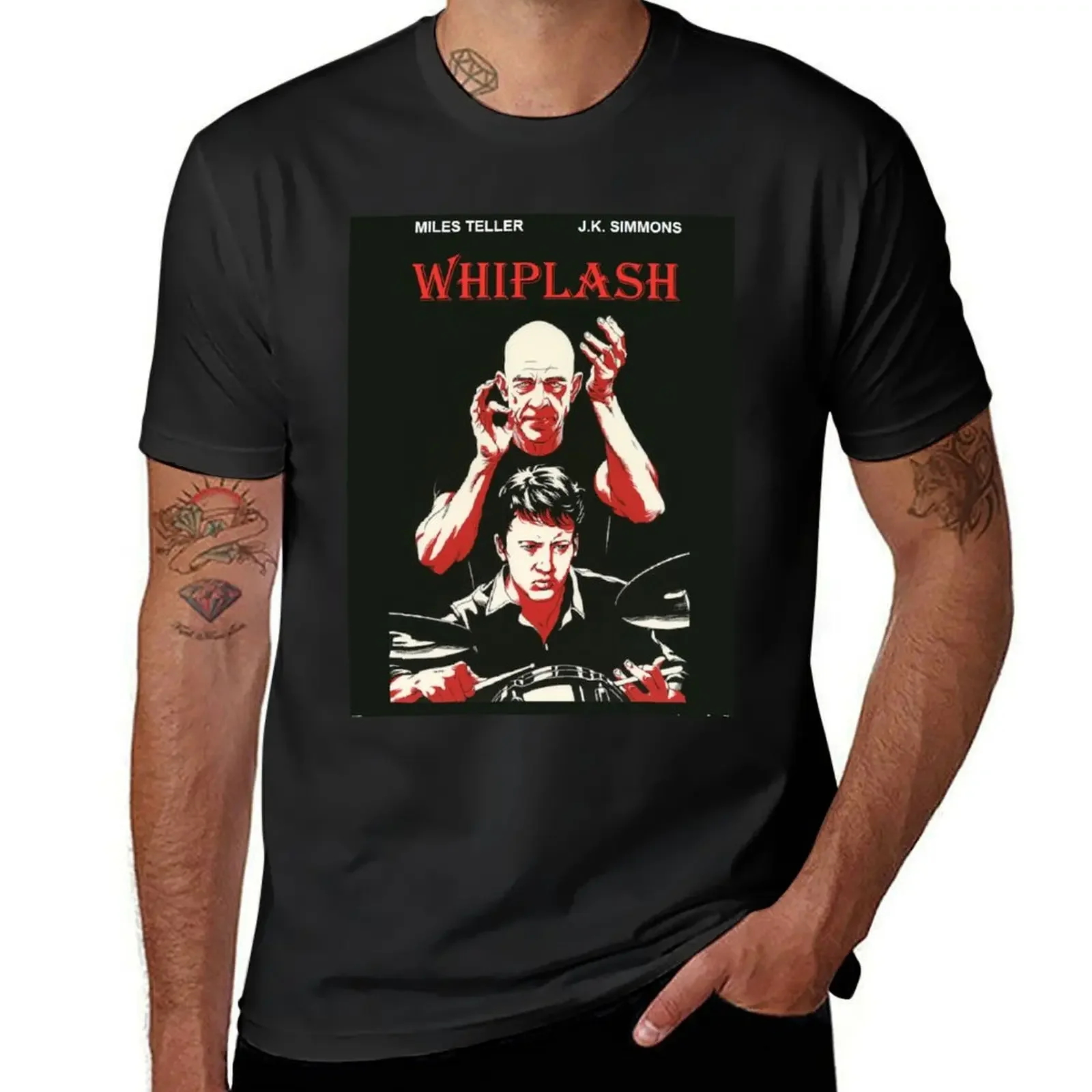 

Плакат фильма Whiplash-черно-красная футболка, мешковатые рубашки, футболки, графическая футболка, аниме футболка, приталенные футболки для мужчин