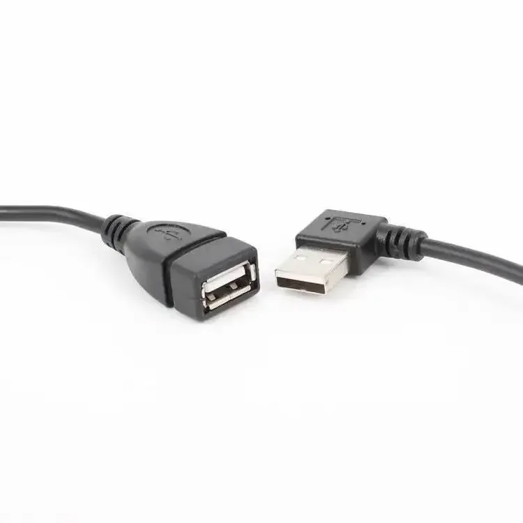 Cabo USB 2.0 Cabo de extensão USB macho para fêmea Extensão USB em ângulo de 90 graus