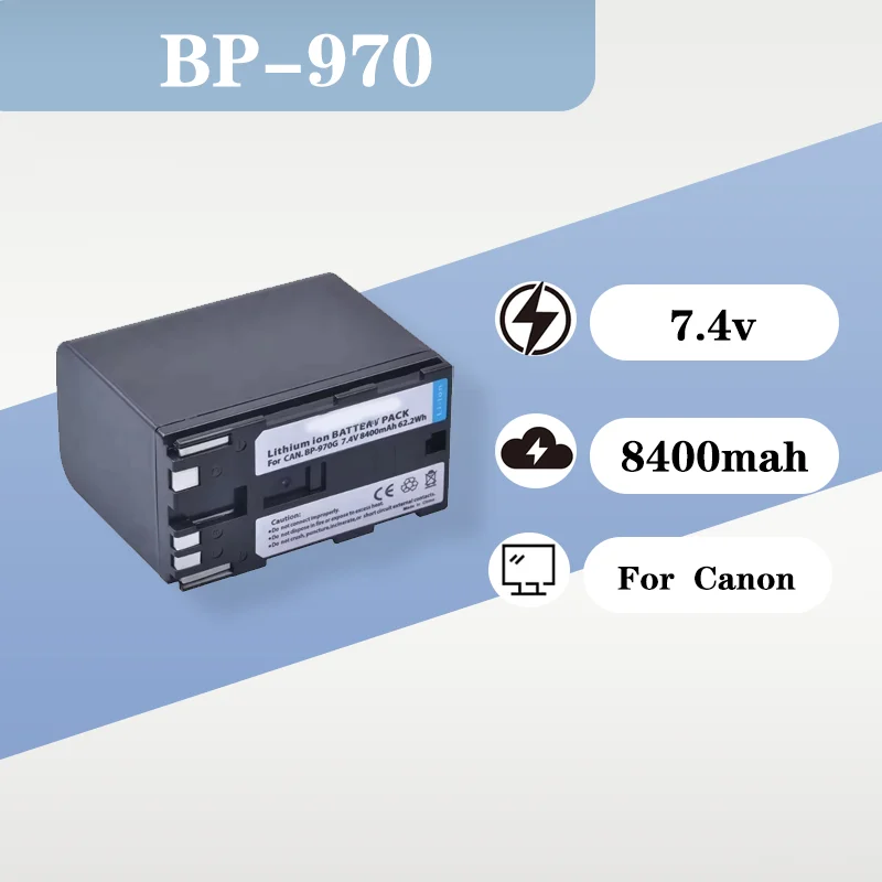 

7.4V 8400mAh Rechargeable Battery BP 970G Compatible With Canon EOS C100 C100 Mark II C300 Camera Battery