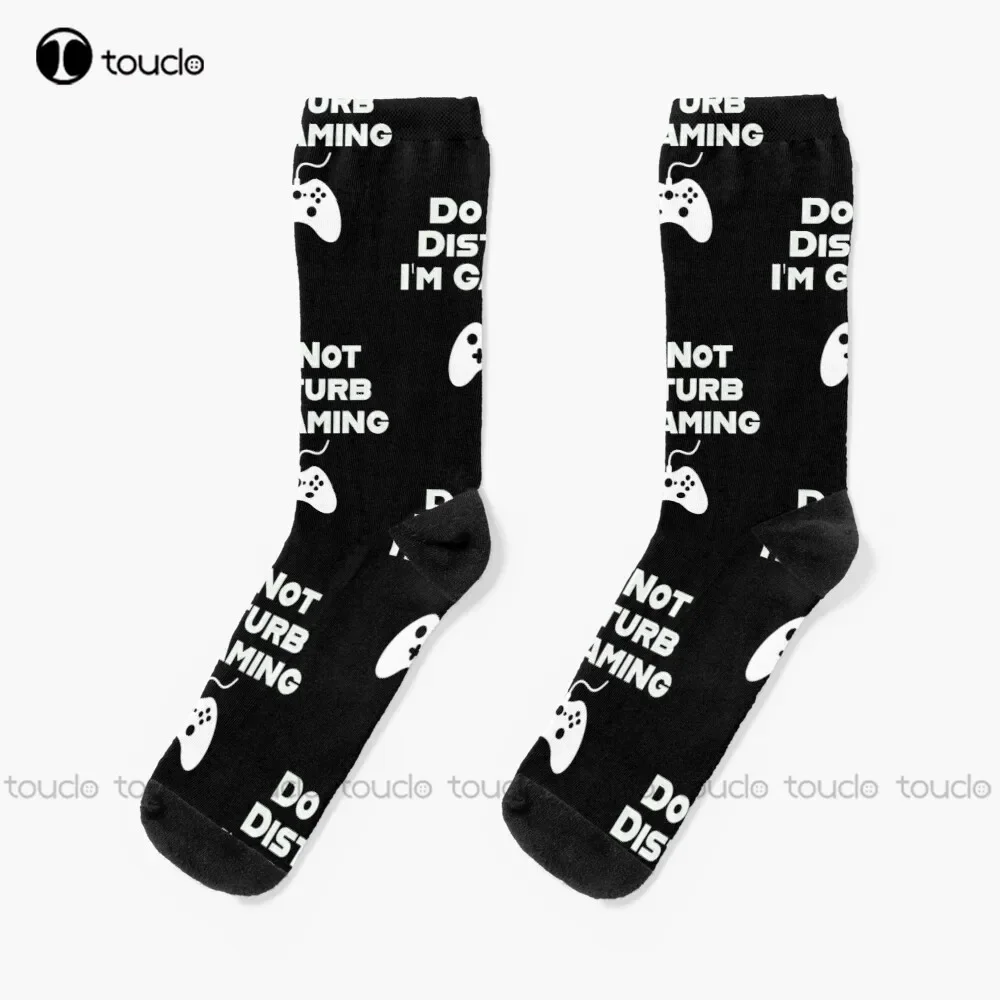 Do Not Disturb I'M Gaming Merchandise Socks Ankle Socks Men Personalized Custom Unisex Adult Teen Youth Socks 360° Digital Print