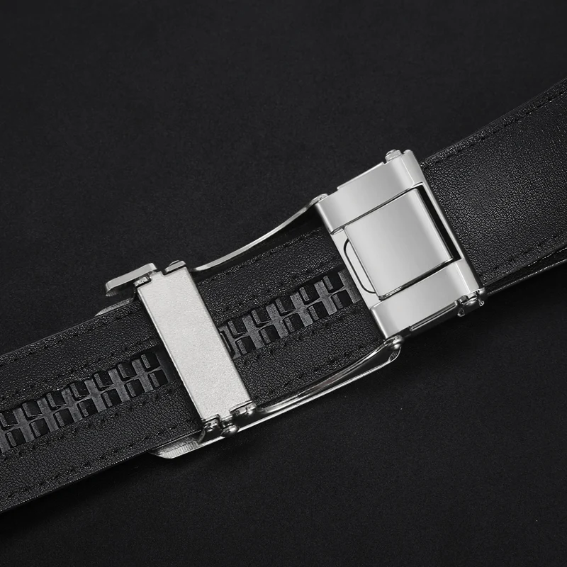 Men's leather belt, metal luxury brand, automatic buckle, leather, men's fashion, business, work, and leisure belt ZD189