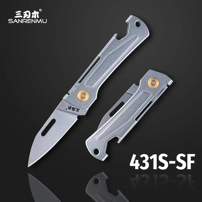 SANRENMU 431S Outdoor Multifunctional Folding Knife Opening Bottle Caps Peeling Fruits Unpacking Boxes Survival Camping Edc Carr