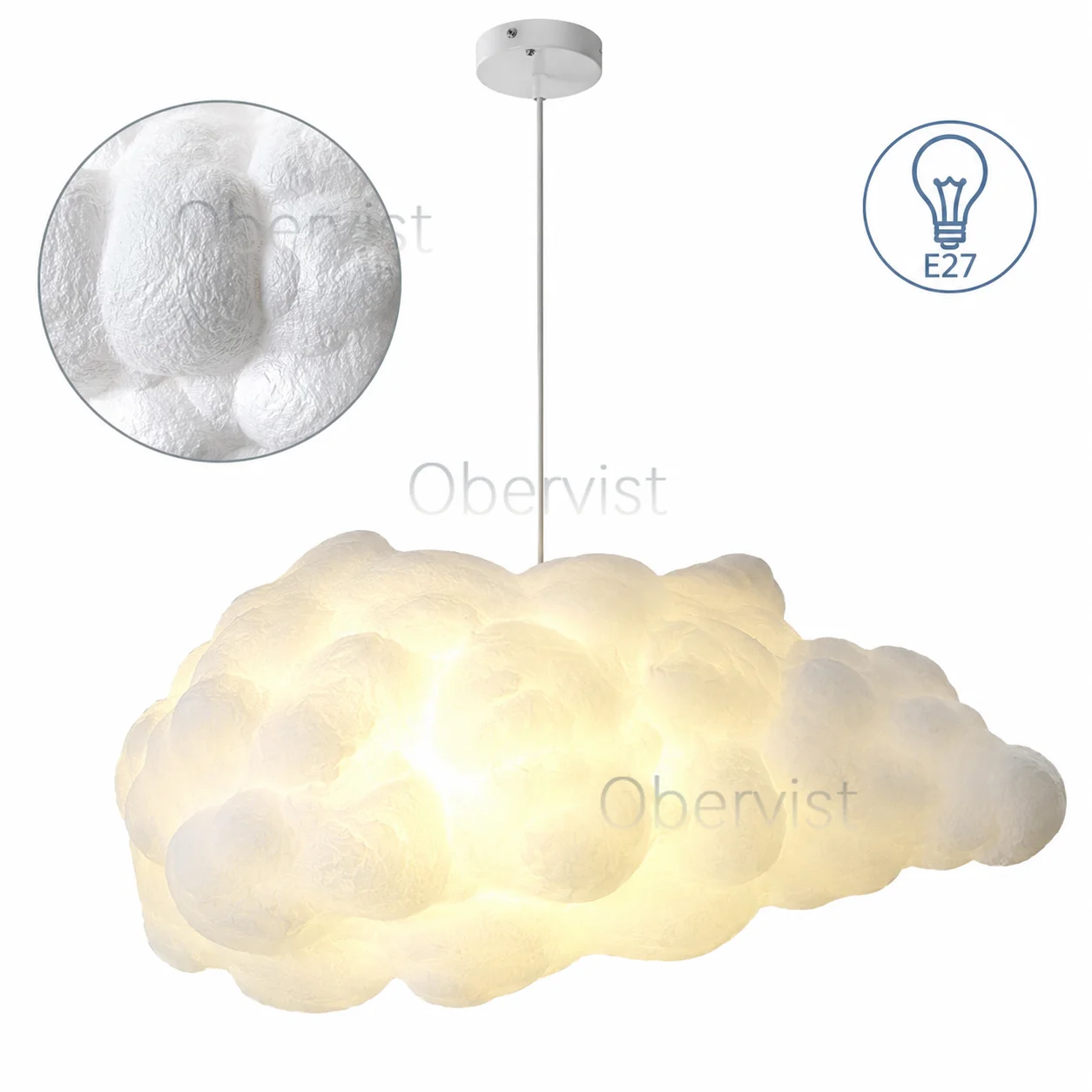 Modern Cloud Pendant Light Soft Fabric Hanging Lamp for Kids Room Kindergarten Hotel Mall Clothing Store Decor