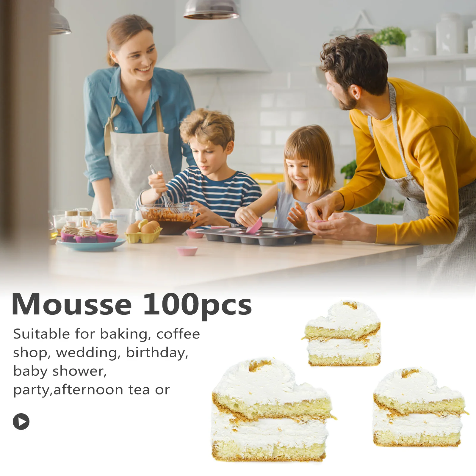 

100 шт., прокладки для торта, прозрачный креативный воротник для мусса, торта, печенья, мини-кондитерских изделий, пекарни, товары для вечеринок, товары для вечеринок