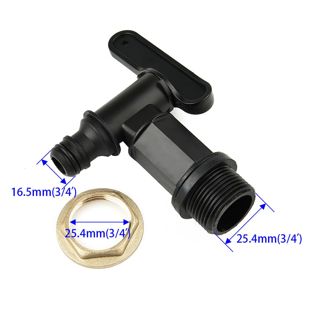 3/4 Water Butt Tap Replacement Plastic Adaptor Beer Home Beer Watering Bucket Tank Faucet Brew Tool For Garden Irrigation