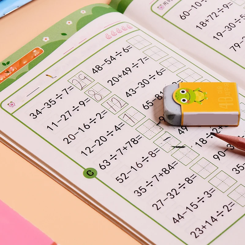 4-Book Set: Mixed Math Operations Practice Workbooks | Addition, Subtraction, Multiplication, Division | Graded Exercises for 2n