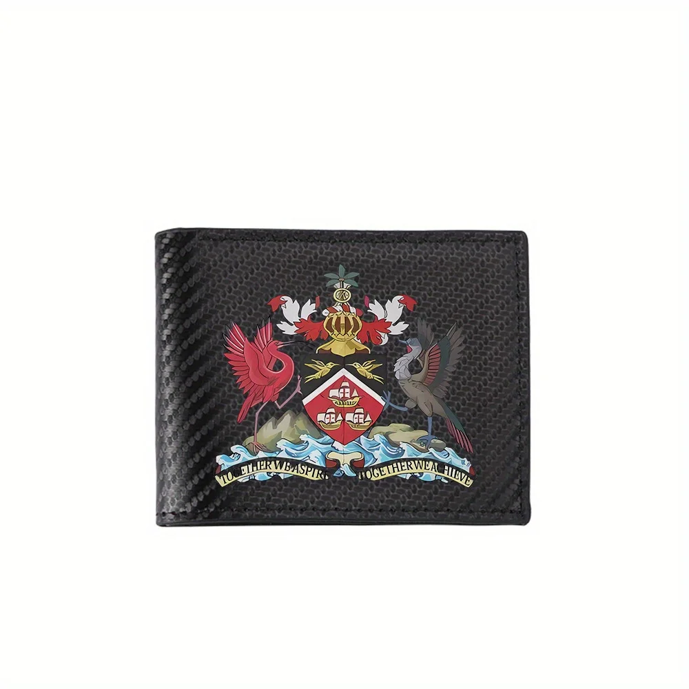 Birds coat of arms shield ships waves Men's Wallets Simple Business Modern Stylish Printing Design Gifts For Father Boyfriend Ch