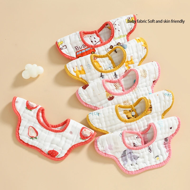 Cotton Gauze Baby Bib Adjustable Petal Newborn Feeding Bibs Saliva Towel Boys Girls Drool Bib Burp Cloths Baby Items