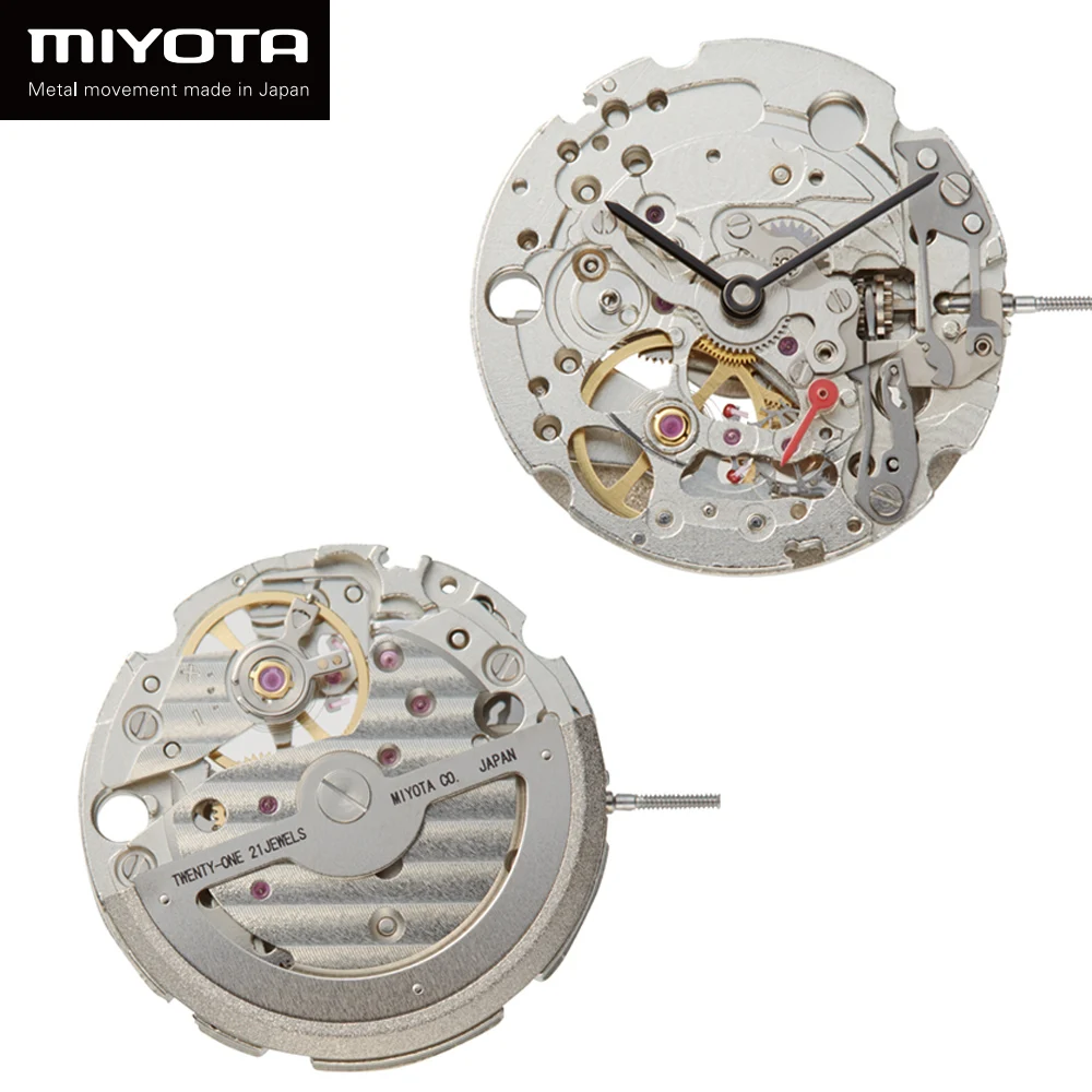 82S5 Miyota Standard Skeleton Mechanical Movement Top Rated Japan Original Automatic Self-winding Movt Replacement 21 Jewels