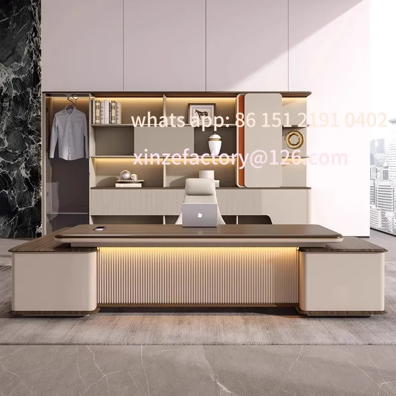 

Customizable office boss desk and chair combination