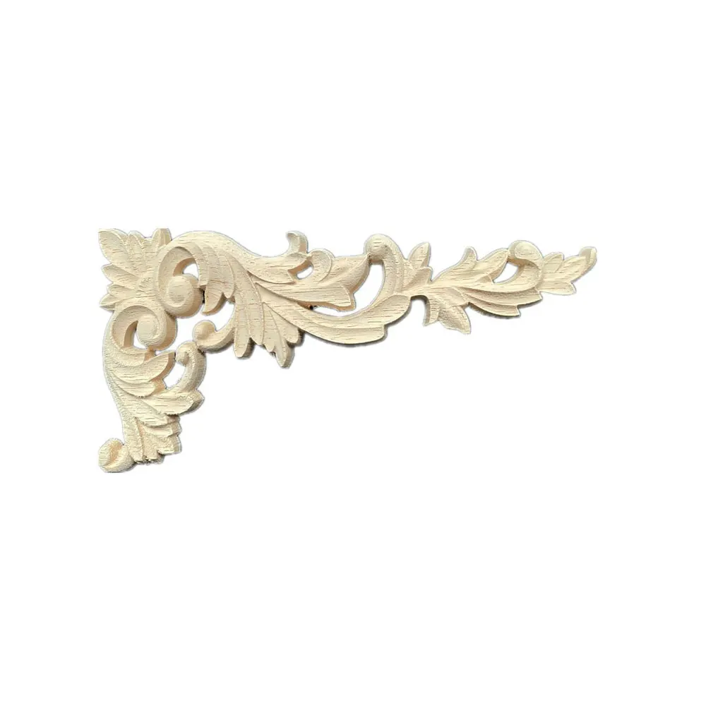 Calcomanía tallada en madera para decoración del hogar, figuritas decorativas de muebles tallados en madera, 4 piezas, 16-34cm, para puerta de armario