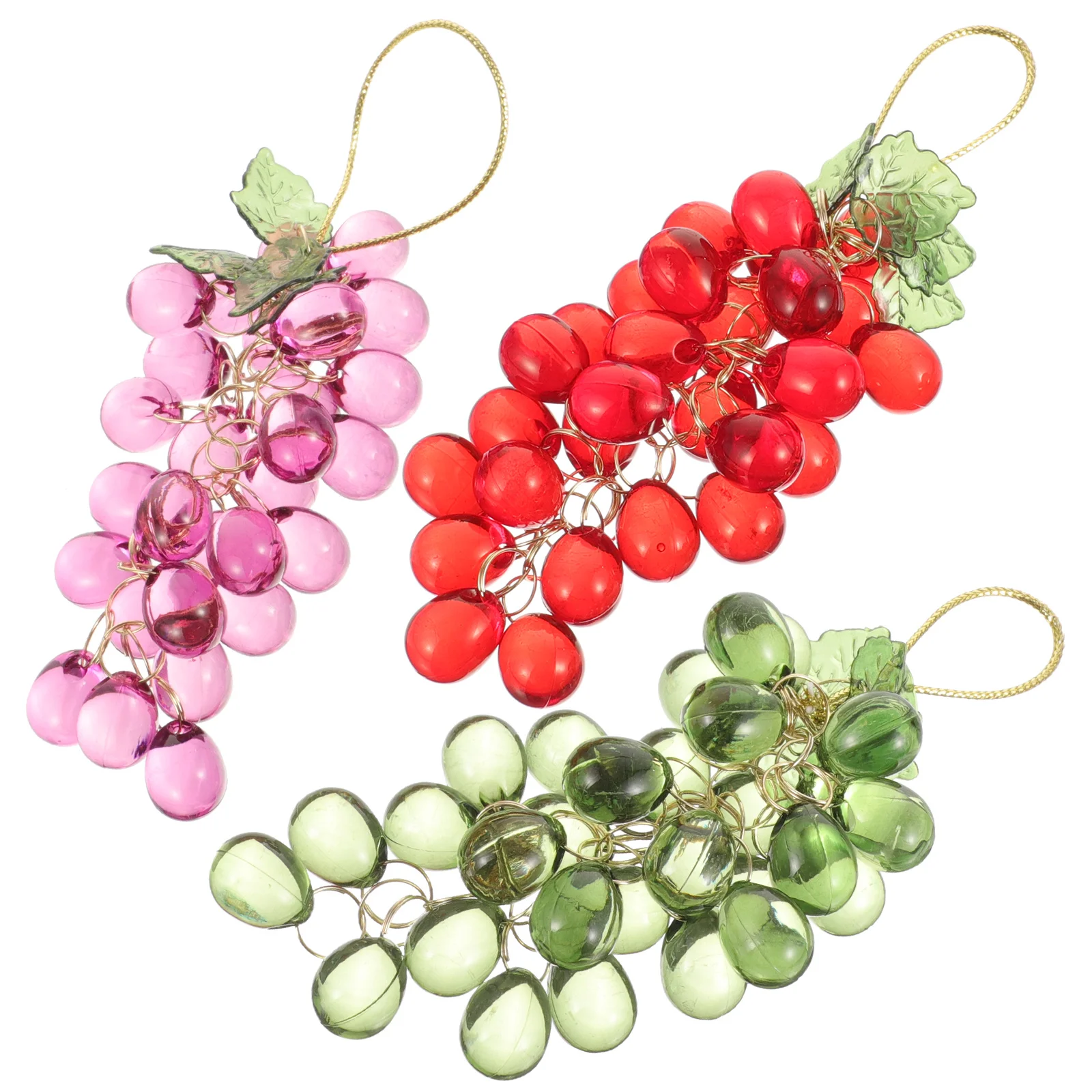

3 Pcs Fruit Ornament Decoration Desktop Ornaments Decorative Hanging Artificial Grapes for Decorations
